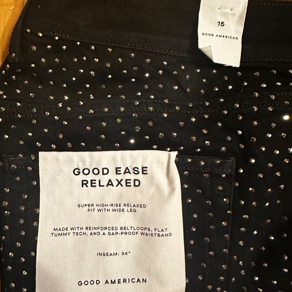 Good American Black Studded Flare Jeans